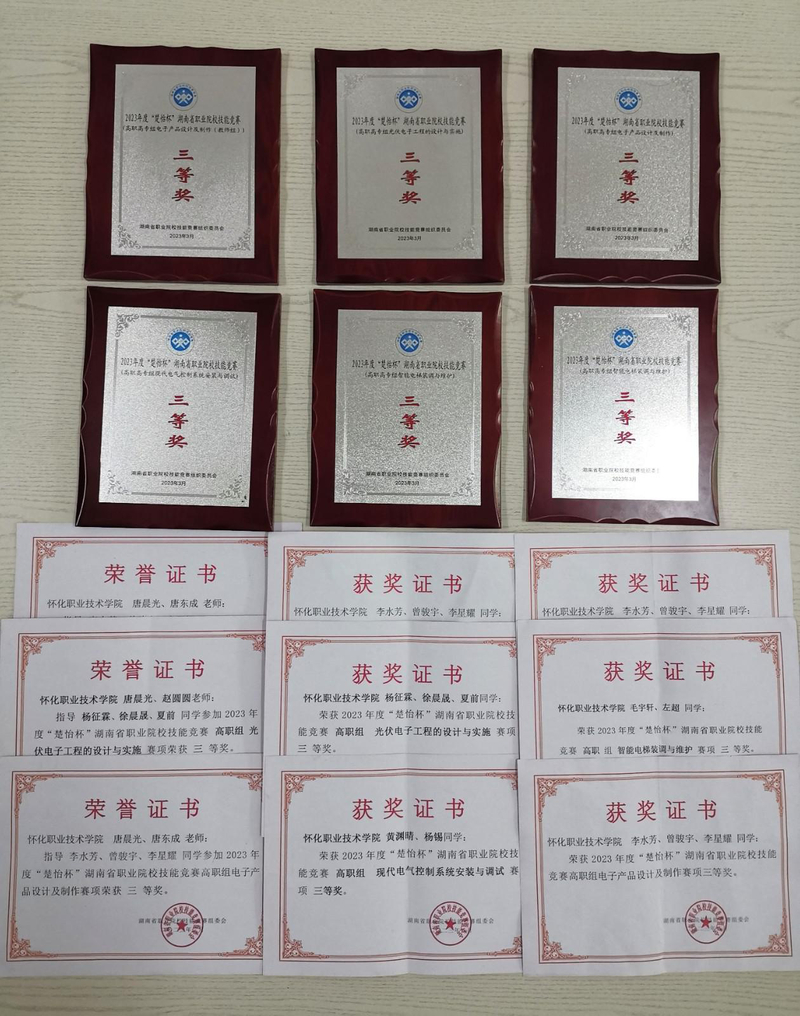 1678343933267048573.jpg 获奖奖牌及部分证书.jpg